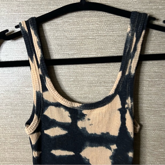 ZARA NEW WOMAN STRAPPY TIE-DYE MIDI DRESS  black & brown size small - Picture 9 of 13